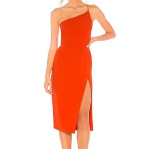Lazo Midi dress in blood orange
